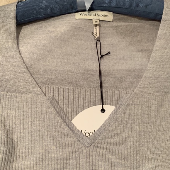 WEEKEND STORIES INTERMIX ROXY SWEATER IN LIGHT GREY SOFT JERSEY SIZE MEDIUM - Picture 15 of 16